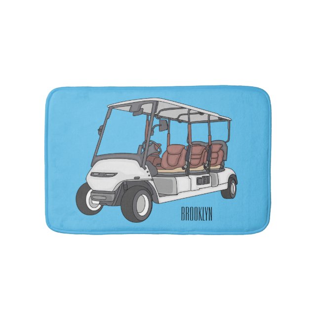 Tapete De Banheiro Carrinho de golfe / desenho animado de buggy de go (frente)
