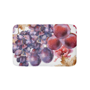 Tapete De Banheiro Carta de outono de aquarela de uvas vintage