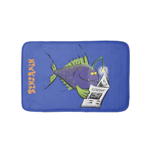 Tapete De Banheiro Cartografia de peixe-anjo engraçado