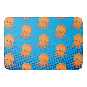 Tapete De Banheiro Cartoon Bonito Octopus Blue Ocean