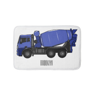 Tapete De Banheiro Cartoon de caminhão de transporte misto em betão
