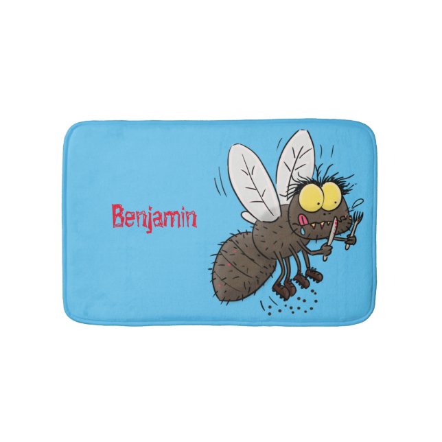 Tapete De Banheiro Cartoon de insetos com mosca espinhenta (frente)