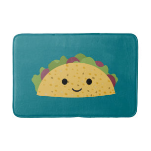 Tapete De Banheiro Cartoon Fantástico Kawaii Sorrindo Taco