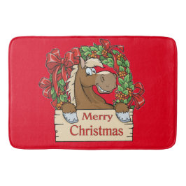 Tapete De Banheiro Cartoon Horse e Wreath do Natal Ocidental