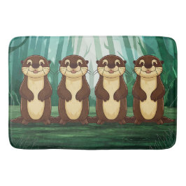 Tapete De Banheiro Cartoon Otters