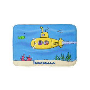 Tapete De Banheiro Cartoon submarino feliz