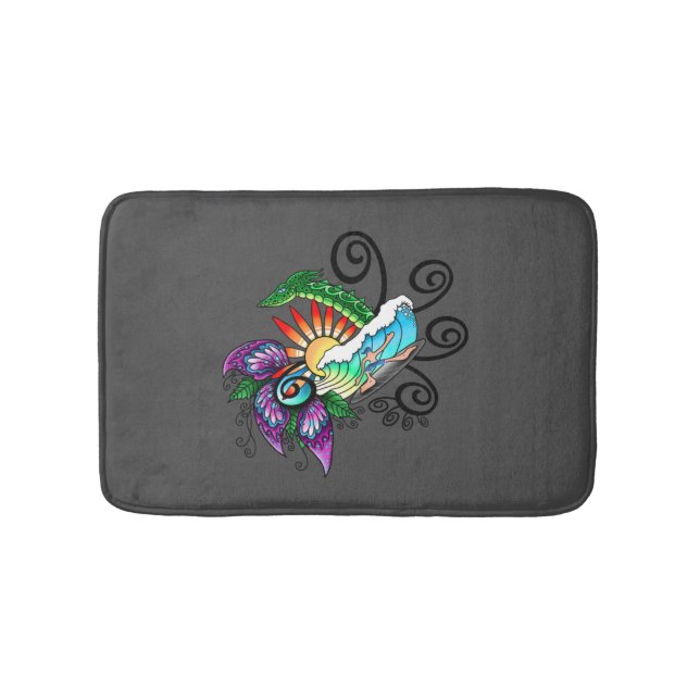 Tapete De Banheiro Cartoon Surfer Dude (frente)