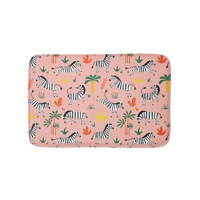 Tapete De Banheiro Cartoon Zebras Funny Patterno Sem Olho (frente)
