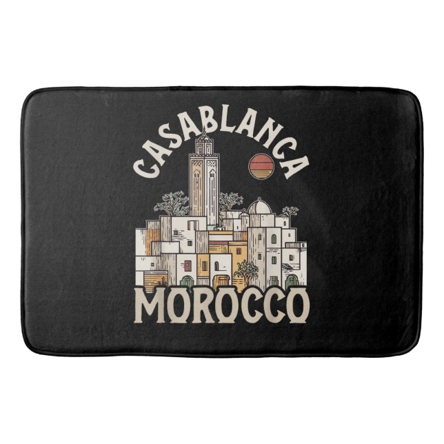 Tapete De Banheiro cásablanca marrocos  (Frente)