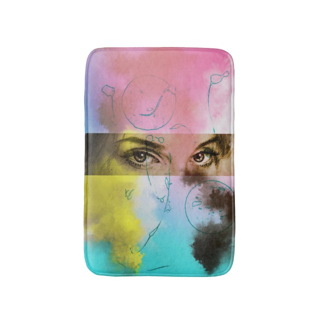 Tapete De Banheiro Casaco de banho ilustrado colorido - Stare (Frente Vertical)