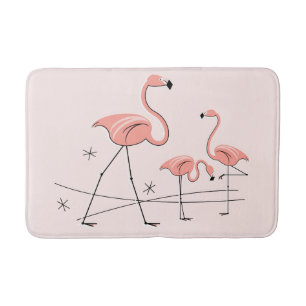 Tapete De Banheiro Casaco de banho Rosa Triplo 2, Flamingos