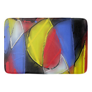 Tapete De Banheiro Casaco de banho vermelho, amarelo, preto e azul
