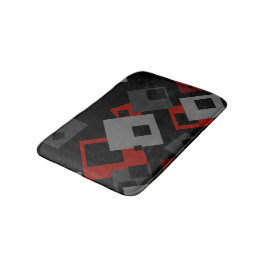 Tapete De Banheiro Casat geométrico preto vermelho e cinza