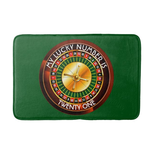 Tapete De Banheiro Casino Roulette Wheel Com Seu Número Sortudo (Frente)