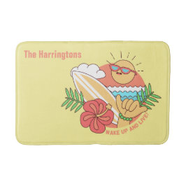 Tapete De Banheiro Casquilhos de banho com nome personalizado do Surf