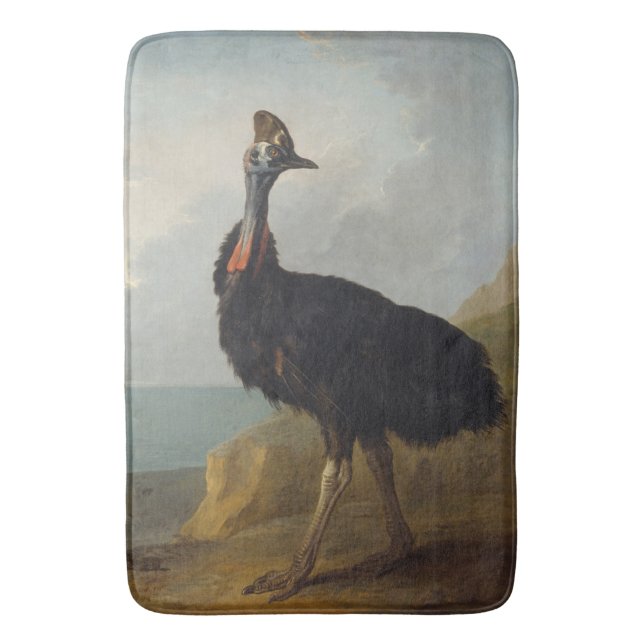 Tapete De Banheiro Cassowary (Ave Australiana) (Arte Animal Selvagem) (Frente Vertical)