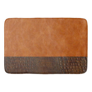 Tapete De Banheiro Castanho Alligator Oculto e Carmel Vintage Couve