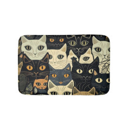 Tapete De Banheiro Cat Pattern Artsy