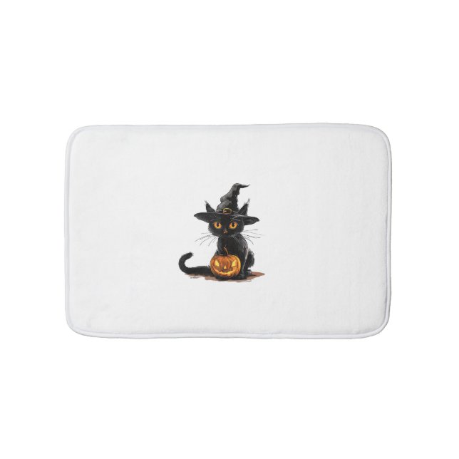 Tapete De Banheiro Cat Pumpkin Halloween (frente)