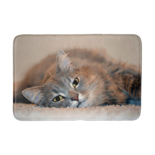 Tapete De Banheiro Cat Russo Azul de Cabelo Longo por Shirley Taylor