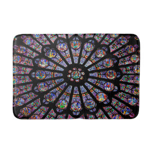 Tapete De Banheiro Catedral de Notre-Dame, Vidro Colorido Obtido