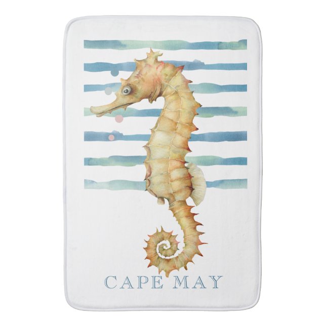 TAPETE DE BANHEIRO CAVALO DE COR DA ÁGUA, PRAIA, CAPA PODE (Frente Vertical)