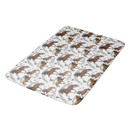 Tapete De Banheiro Cavalo islandês Elska e Flores