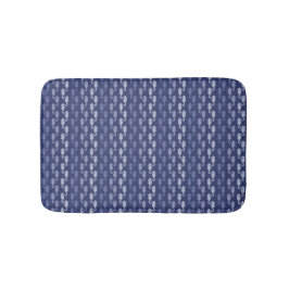 Tapete De Banheiro Cavalos do Mar Pequeno Strips Indigo Bath Mat