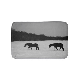 Tapete De Banheiro Cavalos na Neve bmcn