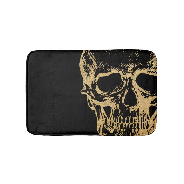 Tapete De Banheiro Caveira Dourada | Bath Mat (frente)