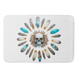 Tapete De Banheiro Caveira e Penas 01