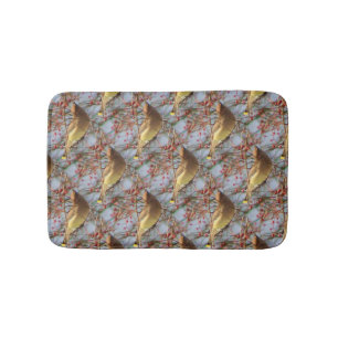 Tapete De Banheiro Cedar Waxwing Bird Nature Patterno