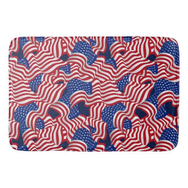 Tapete De Banheiro Celebração de Estrelas e Stripes (Frente)