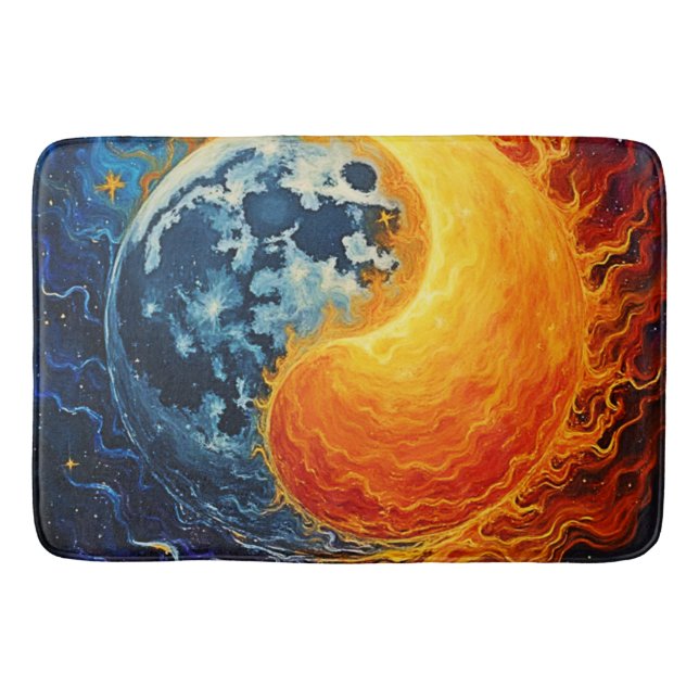 Tapete De Banheiro Celestial Yin Yang Art (Frente)