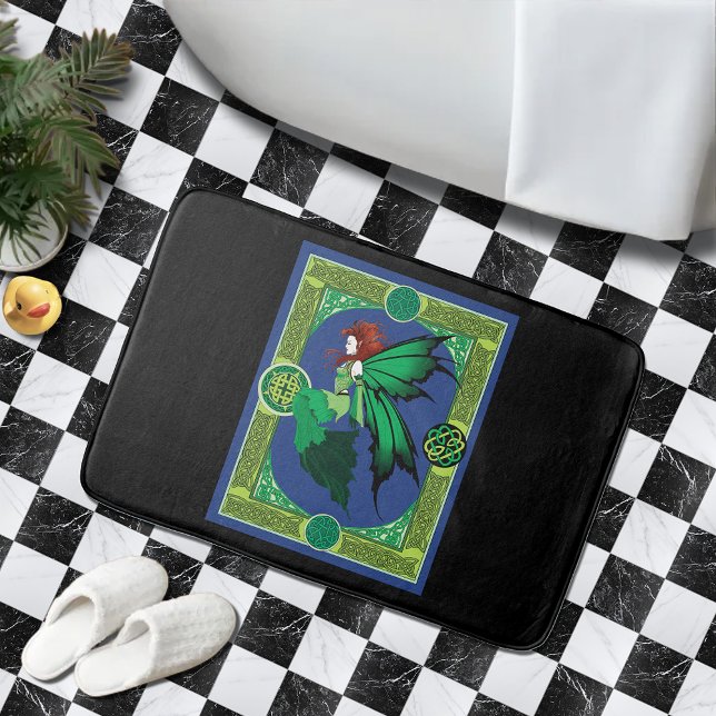 Tapete De Banheiro Celtic Knot Trabalha Fada Verde (Criador carregado)