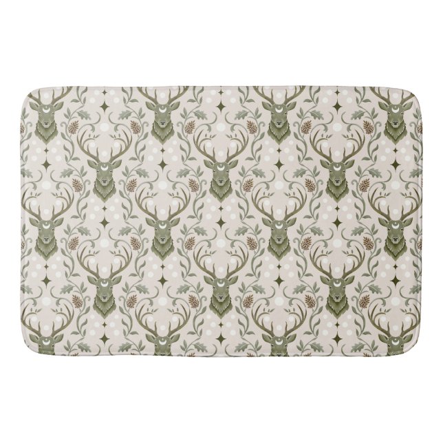 Tapete De Banheiro Cervo Tribal Boho, Sonhando com Cervo (Frente)