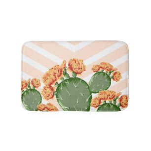 Tapete De Banheiro Cevrons Modernos Purgam Flores De Cactus