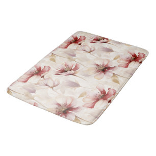 Tapete De Banheiro Chá de Noiva Floral Lavanda Creme Borgonha