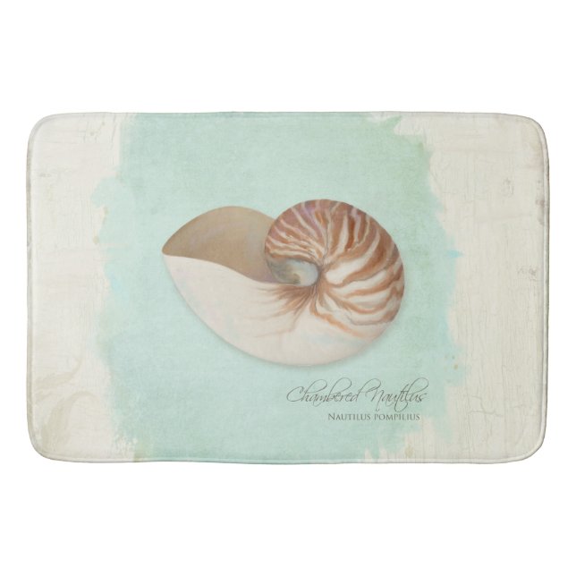 Tapete De Banheiro Chambered Nautilus Shell Ocean Seashore Beach (Frente)