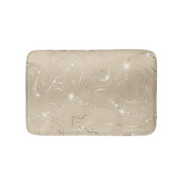 Tapete De Banheiro Champanhe Fundo Branco e Brilhante