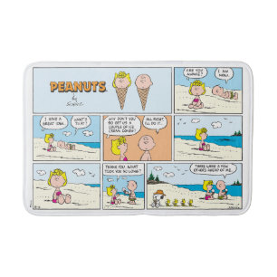 Tapete De Banheiro Charlie Brown & Sally Sorvete Na Praia