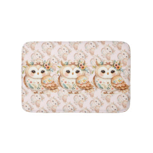 Tapete De Banheiro Charme Farmcore Boho Cottagecore Owl