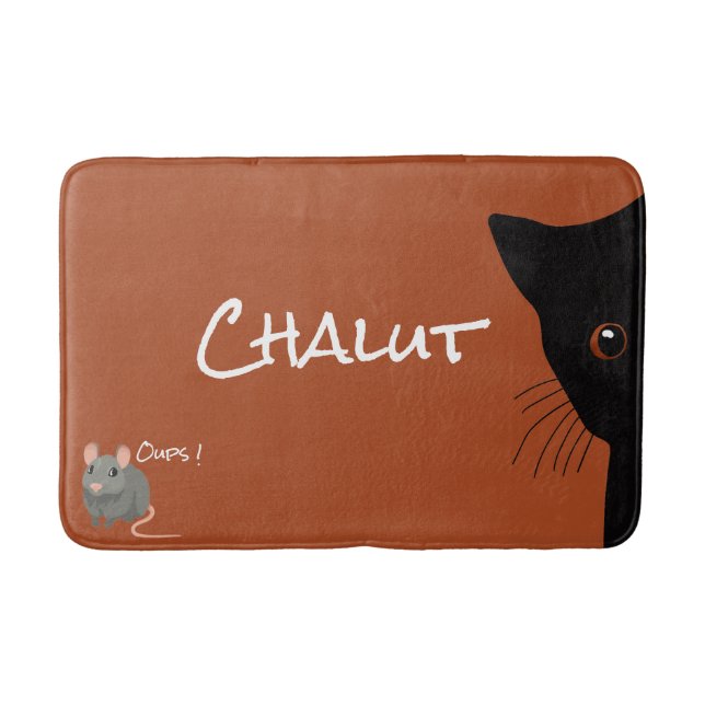 Tapete De Banheiro chat noir et souris (Frente)