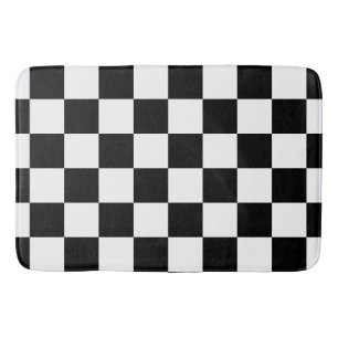 Tapete De Banheiro Checkered preto