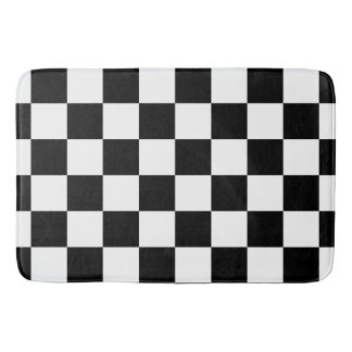 Tapete De Banheiro Checkered preto
