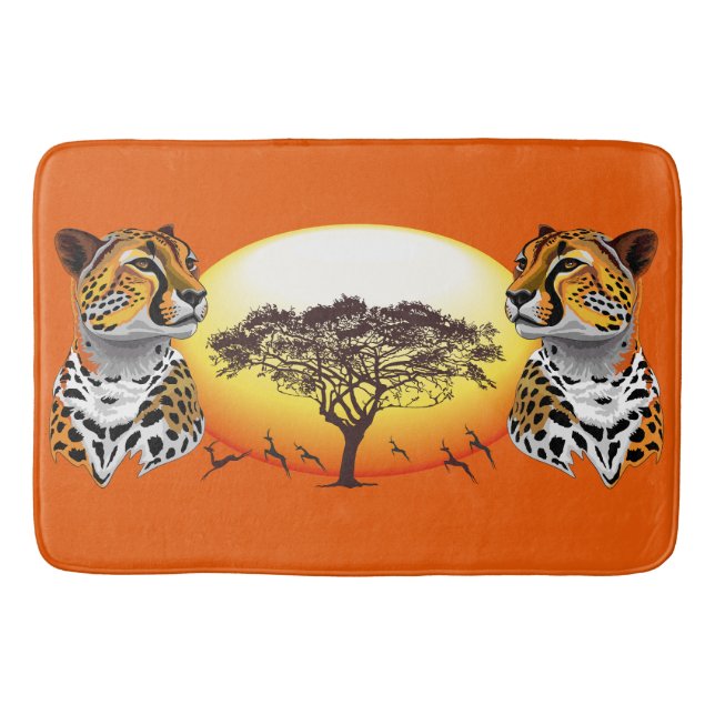 Tapete De Banheiro Cheetah African Feline Wild Animal (Frente)