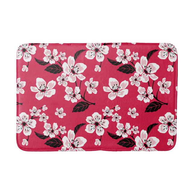 TAPETE DE BANHEIRO CHERRY BLOSSOM - SAKURA (VERMELHO) (Frente)
