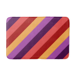 Tapete De Banheiro Cherry Red Violet Stripes Medium Bath Mat