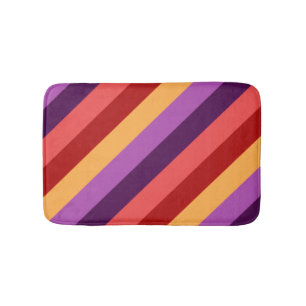 Tapete De Banheiro Cherry Red Violet Stripes Pequeno Banheiro