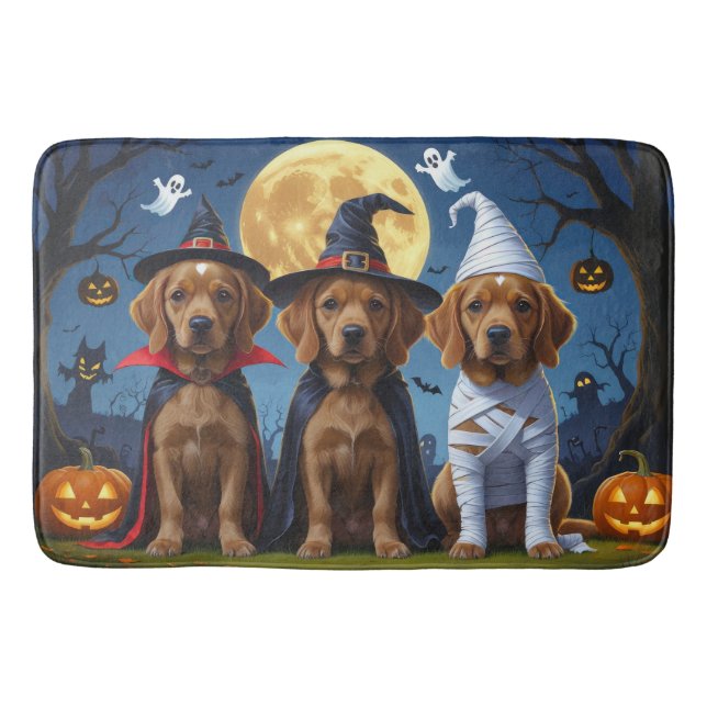 Tapete De Banheiro Chesapeake Bay Terrier Pumpkin Halloween Engraçado (Frente)